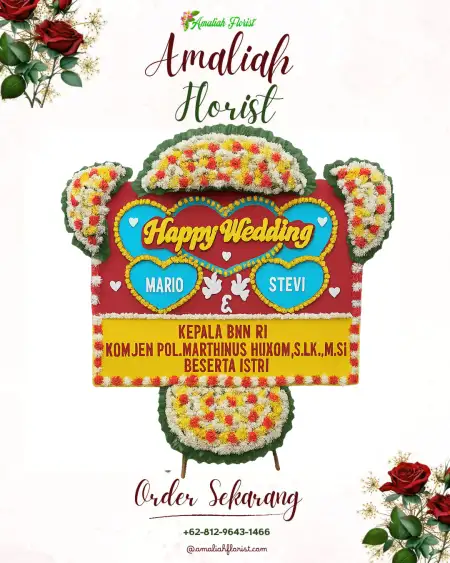 Papan Bunga Pernikahan Belega